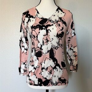 The Limited Floral Sweater in Pink and Black